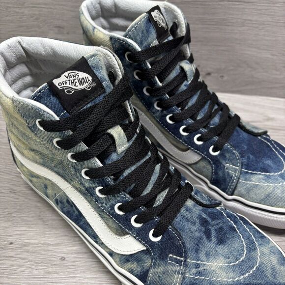 Vans Sk8 Hi Denim Shoes Sneakers Blue White Size Men 8.5 Women 10 High Top Skate - Picture 10 of 12